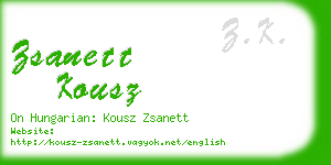 zsanett kousz business card